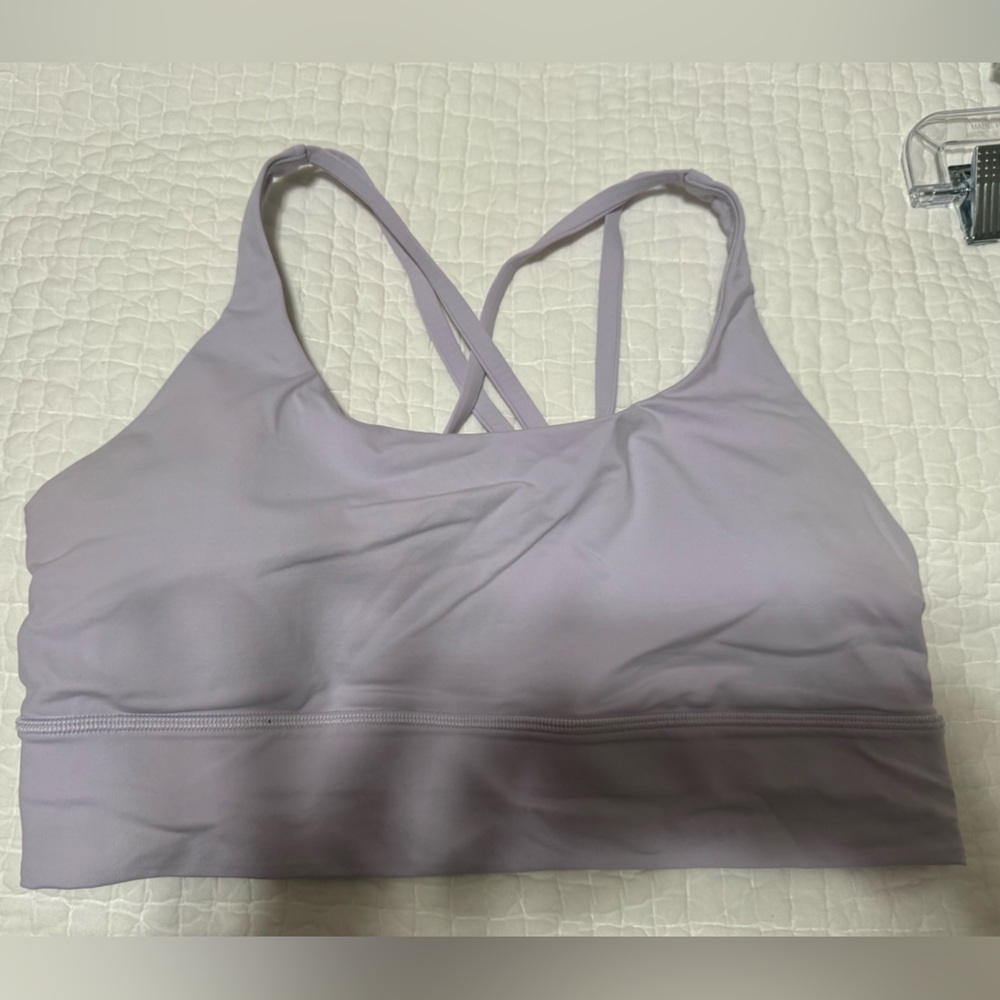 Lululemon energy long line bra in light purple